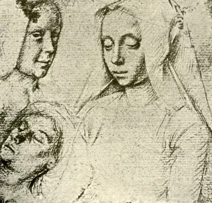 Gerard David Gallery: Three Female Heads, late 15th-early 16th century, (1908). Creator: Gerard David