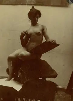 Czech Prints: Female Nude, 1899. Creator: Alphonse Mucha