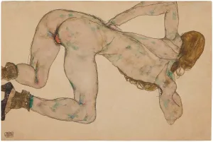 Schiele Prints: Female Nude Bending Forward, 1914. Creator: Schiele, Egon (1890-1918)