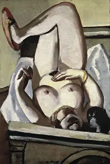 Female Nude with a Dog, 1927. Creator: Beckmann, Max (1884-1950)