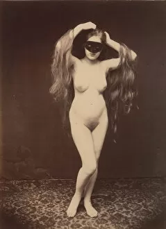[Female Nude with Mask], ca. 1870. Creator: Unknown