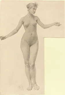 Outstretched Prints: Female Nude with Outstretched Arms, 1896. Creator: Karel Vitezslav Masek