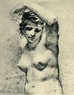 Bernhard Degenhart Gallery: Female nude raising one arm, c1800, ( Marguerite ), (1943). Creator: Pierre-Paul Prud hon
