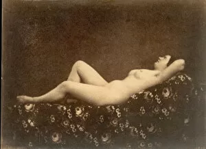 [Female Nude, Reclining, in Profile], ca. 1853. Creator: Julien Vallou de Villeneuve