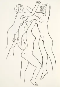 Gill Prints: Three female nudes, 1938, (wood engraving)