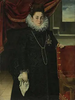 Neck Ruff Prints: Female Portrait, 1650. Creators: Federico Barocci, Bartolome Gonzalez