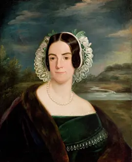Black Hair Prints: Female Portrait, c1850. Creator: Korneli Szlegel