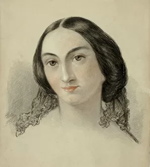 Pastel On Paper Gallery: Female Portrait Head, 1858. Creator: Elizabeth Murray
