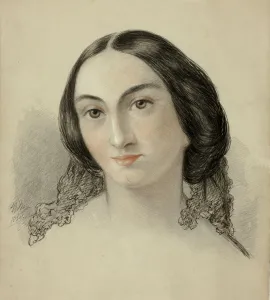 Elizabeth Heaphy Prints: Female Portrait Head, 1858. Creator: Elizabeth Murray