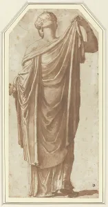 Nicholas Poussin Prints: Female Roman Statue Seen from the Back. Creator: Nicolas Poussin