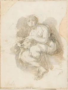 Murillo Bartolome Prints: Female Saint Holding Skull, n.d. Creator: Possibly Bartolomé Estéban Murillo Spanish