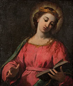 Ippolito Scarsella Ferrarese Prints: Female Saint, late 16th-early 17th century. Creator: Scarsellino