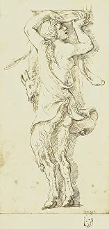 Giulio Pippi Detto Giulio Romano Prints: A Female Satyr, 1527. Creator: Giulio Romano