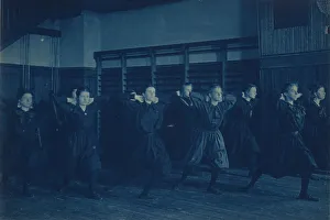 Cyanotypes 1890 1900 Gmgpc Prints: Female students exercising in a gymnasium