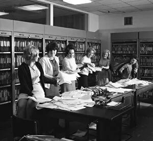 Paul Walters Worldwide Photography Ltd Gallery: Female workers in the filing and postal room, Stanley Tools works, Sheffield, South Yorkshire, 1967