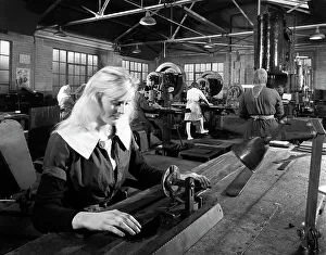 Sharpening Prints: Female workers sharpening saw blades at Slack Sellars & Co
