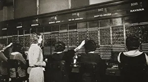 Supervisor Prints: Female workers in the telephone room, New York Stock Exchange, USA, early 1930s. Artist