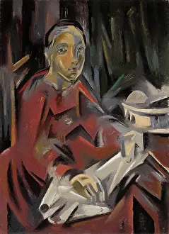 Mara 1881 1932 Prints: Femme assise (Seated Woman), c1928. Creator: Blanchard, Maria (1881-1932)