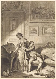 Fragonard Prints: A femme avare, galant escroc. Creators: Antoine Jean Duclos, Jacques Aliamet