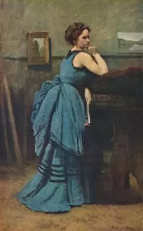 Femme en bleu, 1874, (1939). Artist: Jean-Baptiste-Camille Corot