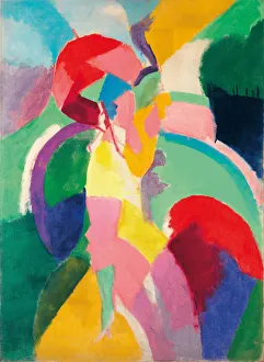 Delaunay Prints: Femme a l ombrelle ou La Parisienne, 1913