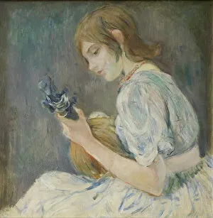 Berthe 1841 1895 Gallery: Femme a la Mandoline (Girl with Mandolin), 1889