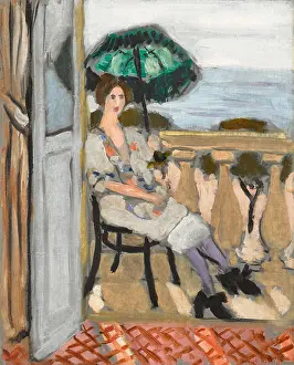 Matisse Prints: Femme a l'ombrelle verte (Woman with a green umbrella)