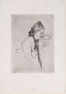 Educator Gallery: Femme de métier (étude de jeune fille appuyée sur une chaise), 1889?