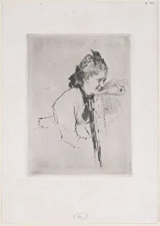 Teacher Prints: Femme de metier (etude de jeune fille appuyee sur une chaise)