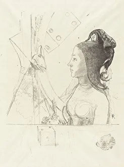 Imagination Prints: Femme de Profil (Profile of a Woman), 1900. Creator: Odilon Redon