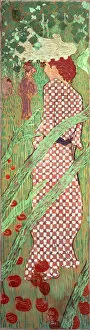 Bonnard Gallery: Femmes au jardin: femme ala robe quadrillee (Women in a Garden: Woman in a