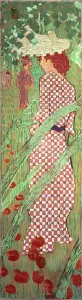 Pierre 1867 1947 Prints: Femmes au jardin: femme ala robe quadrillee (Women in a Garden: Woman in a