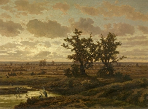 Wading Bird Prints: Fen in the Kempen, 1865. Creator: Jean Pierre Francois Lamoriniere