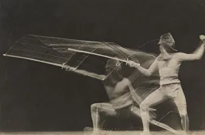 Fencing Prints: [Fencer], 1906. Creator: George Demeny