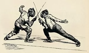Frederick Henry Collection: Fencers, 1900. Artist: Frederick Henry Townsend
