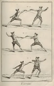Diderot Gallery: Fencing. From Encyclopedie by Denis Diderot and Jean Le Rond d Alembert, 1751-1765