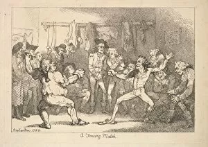 Rowlandson Collection: A Fencing Match, 1788. Creator: Thomas Rowlandson