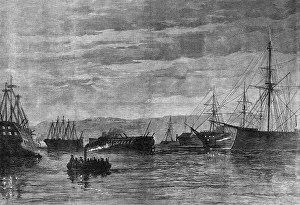Plymouth Devon England Prints: The Fenian Alarm: the night guard in Plymouth Harbour, 1868. Creator: Unknown
