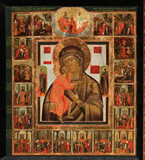 Theotokos Prints: The Feodorovskaya Mother of God with the Wonders, Mid of the 19th cen Artist: Russian icon