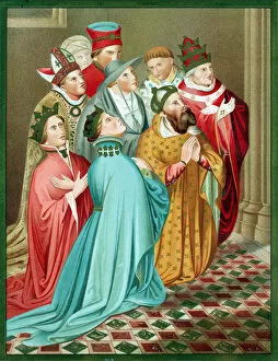 United Gallery: Ferdinand I of Aragon and his Queen at prayer, 1417 (mid 19th century)
