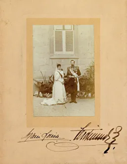 1893 Prints: Ferdinand I of Bulgaria with his wife Princess Marie Louise of Bourbon-Parma, 1893