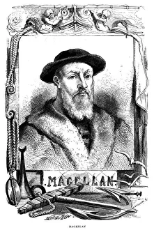 Ferdinand Magellan, 16th century Portugese navigator, 1868