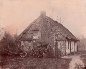 Salted Paper Print Blanquart And Xe9 Prints: Ferme au toit de chaume, 1850-53. Creator: Unknown