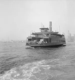 River Hudson Prints: Ferry boats still transport some of the traffic between New York City and Jersey
