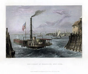 Images Dated 26th October 2007: The Ferry at Brooklyn, New York, USA, 1838. Artist: George Richardson