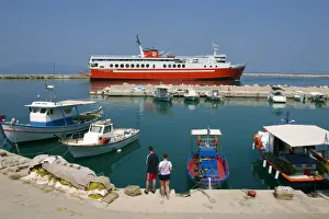 Breakwater Prints: Ferry in the harbour of Poros, Kefalonia, Greece