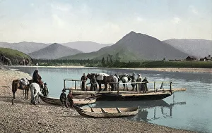 Colour Photograph Prints: Ferry on the Katun River near the Village of Nizhny Uymon