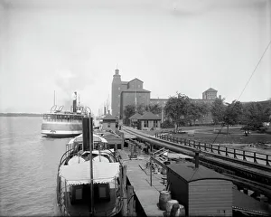 Detroit River Prints: Ferry landing, Walkerville, Ont. between 1905 and 1915. Creator: Unknown