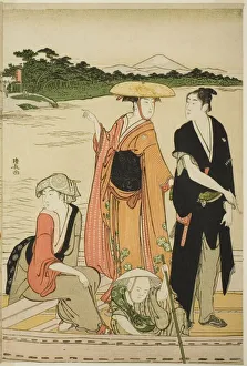 Ferry on the Rokugo River, c. 1784. Creator: Torii Kiyonaga
