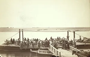 Kazakhstan Prints: The Ferry at Semapolatinsk [ie, Seme i], between 1885 and 1886. Creator: Unknown